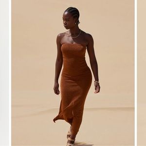 Dissh Nico dress in metallic burnt orange